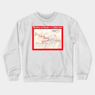 Vintage Metropolitan Railway Map of London Crewneck Sweatshirt